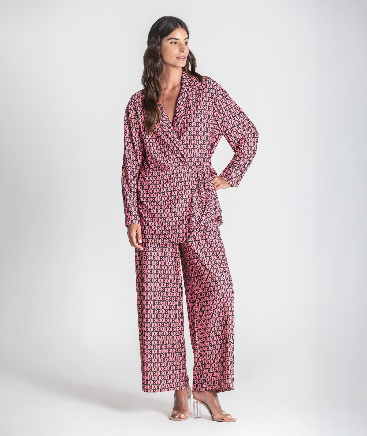 Calças com padrão r 6375