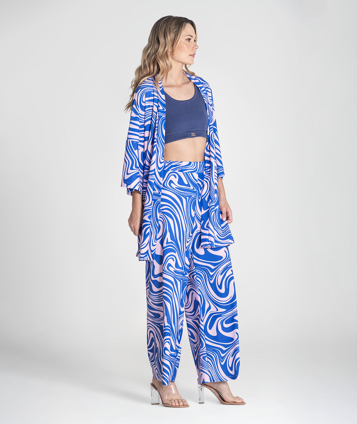 Calças com estampado mancha 6378