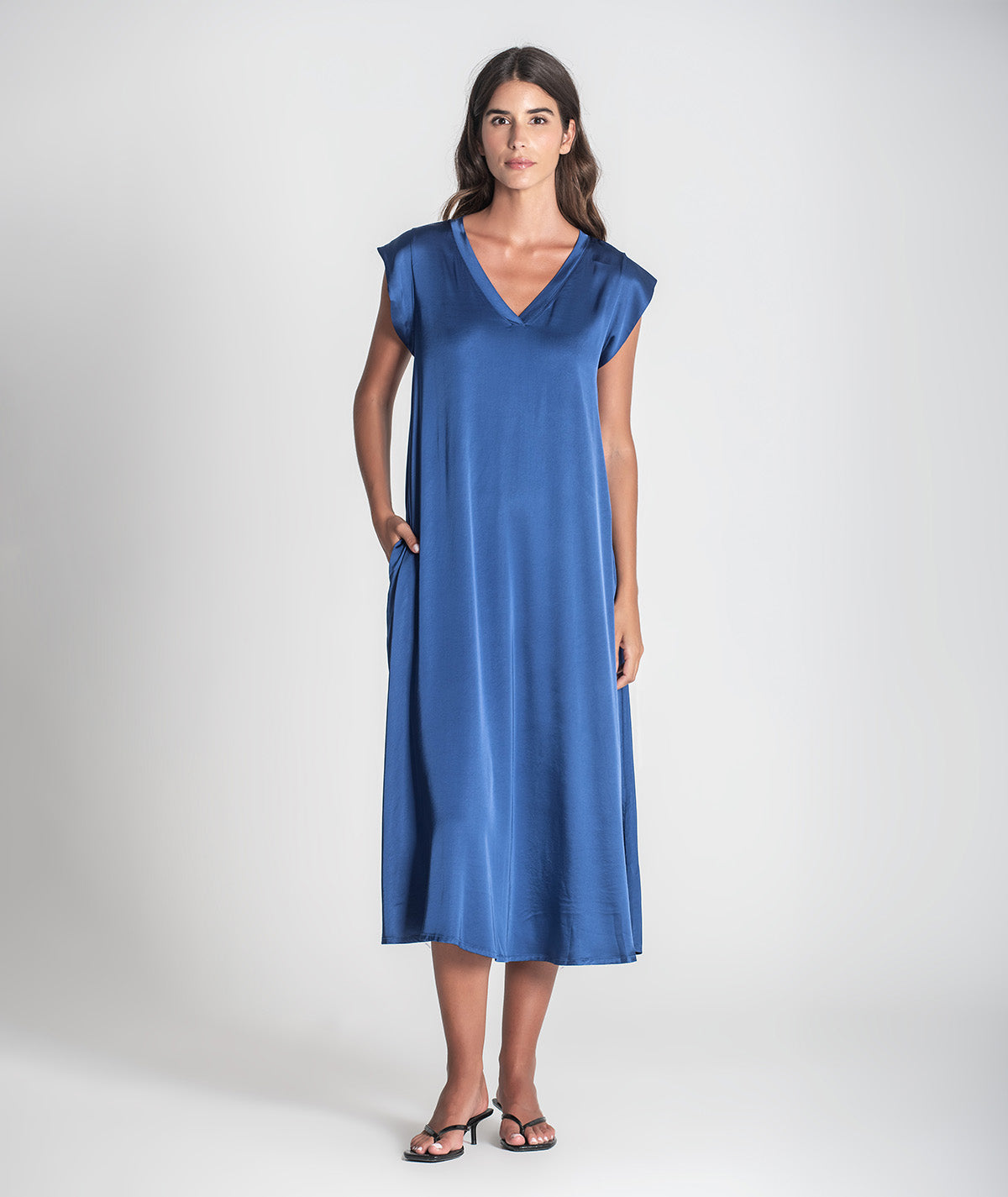 Vestido decote em v 6387