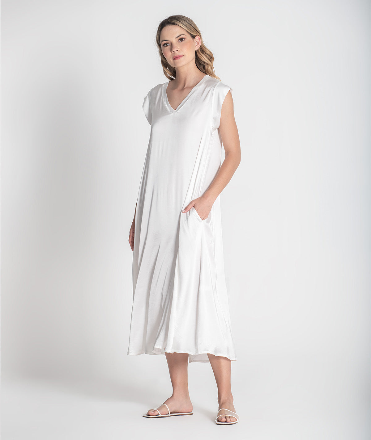 Vestido decote em v 6387