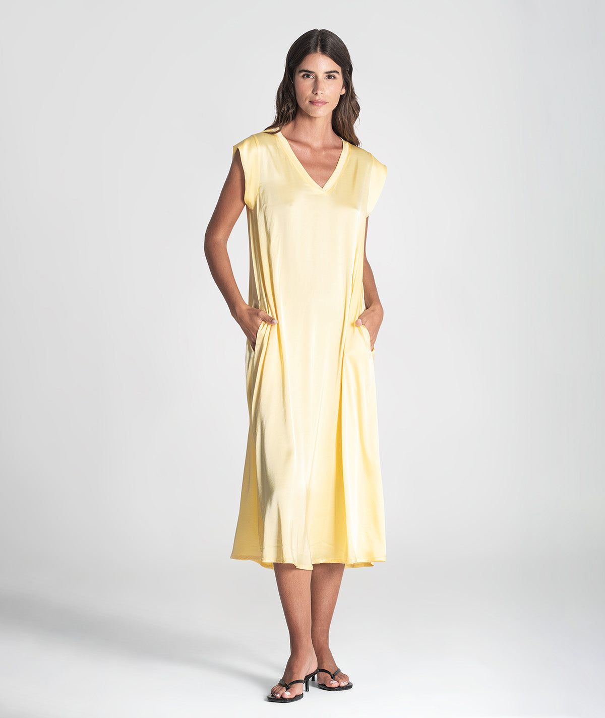 Vestido decote em v 6387