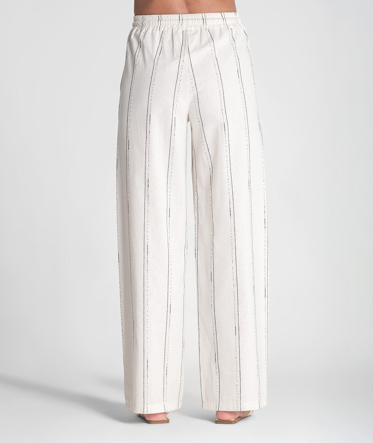Calças riscas com cordão na cintura 6398