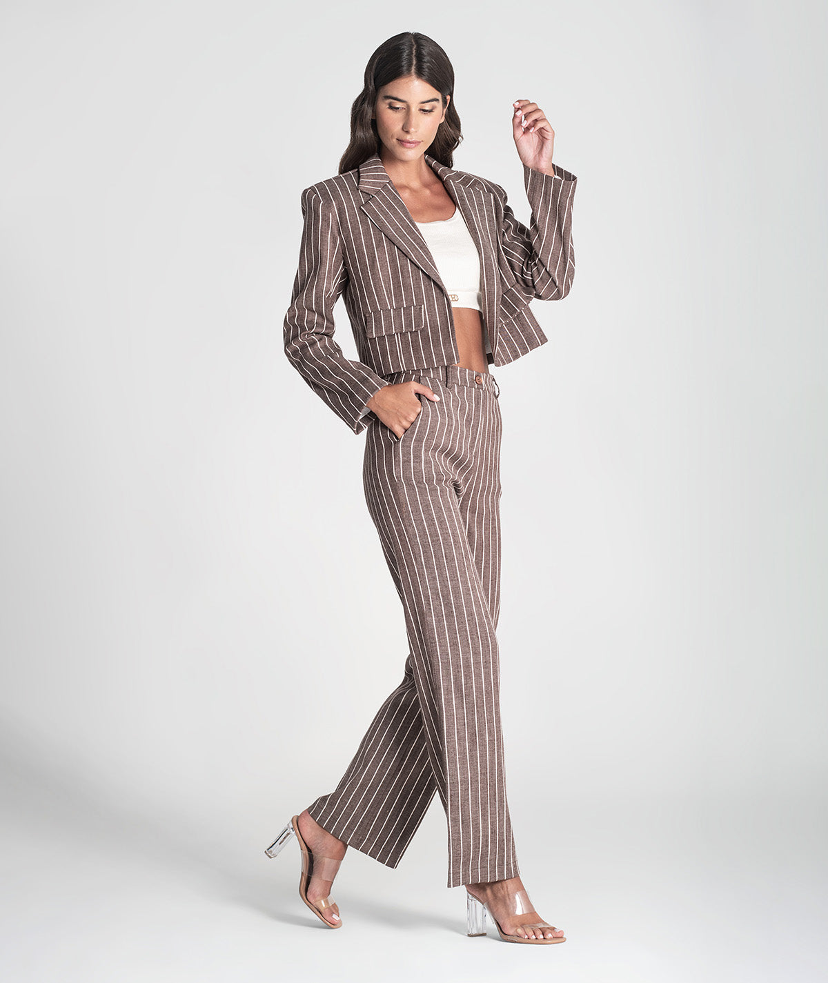 Blazer curto riscas 6400