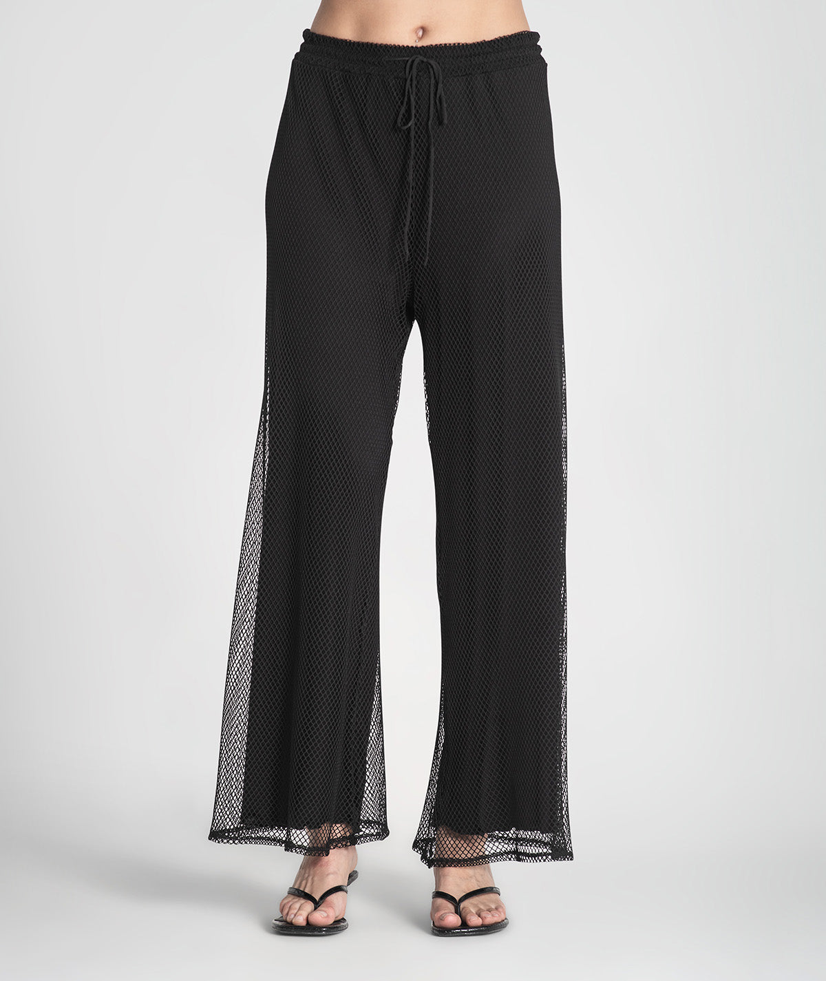 Calças perfuradas com cordão 6418