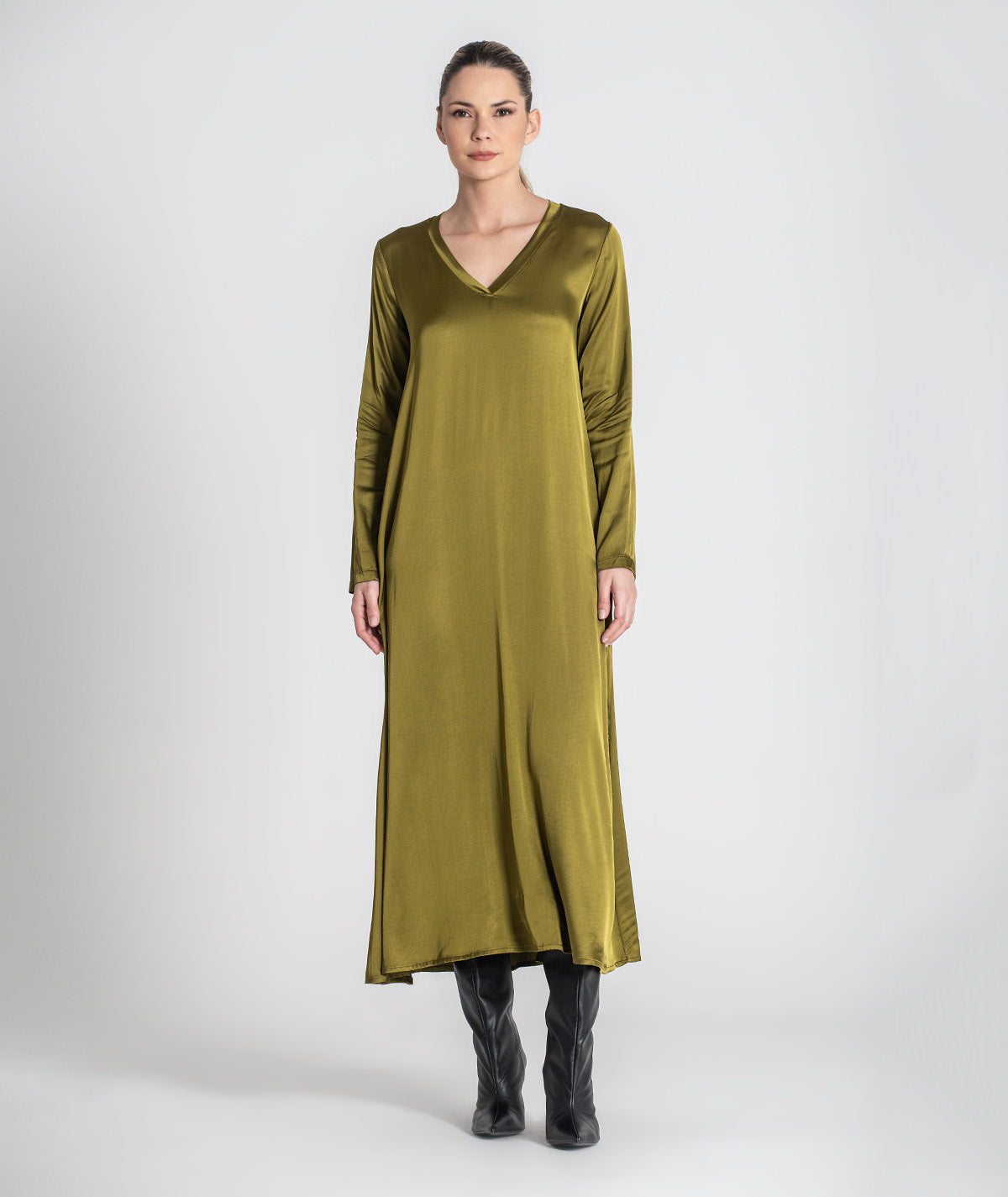Vestido comprido de decote em v 6426