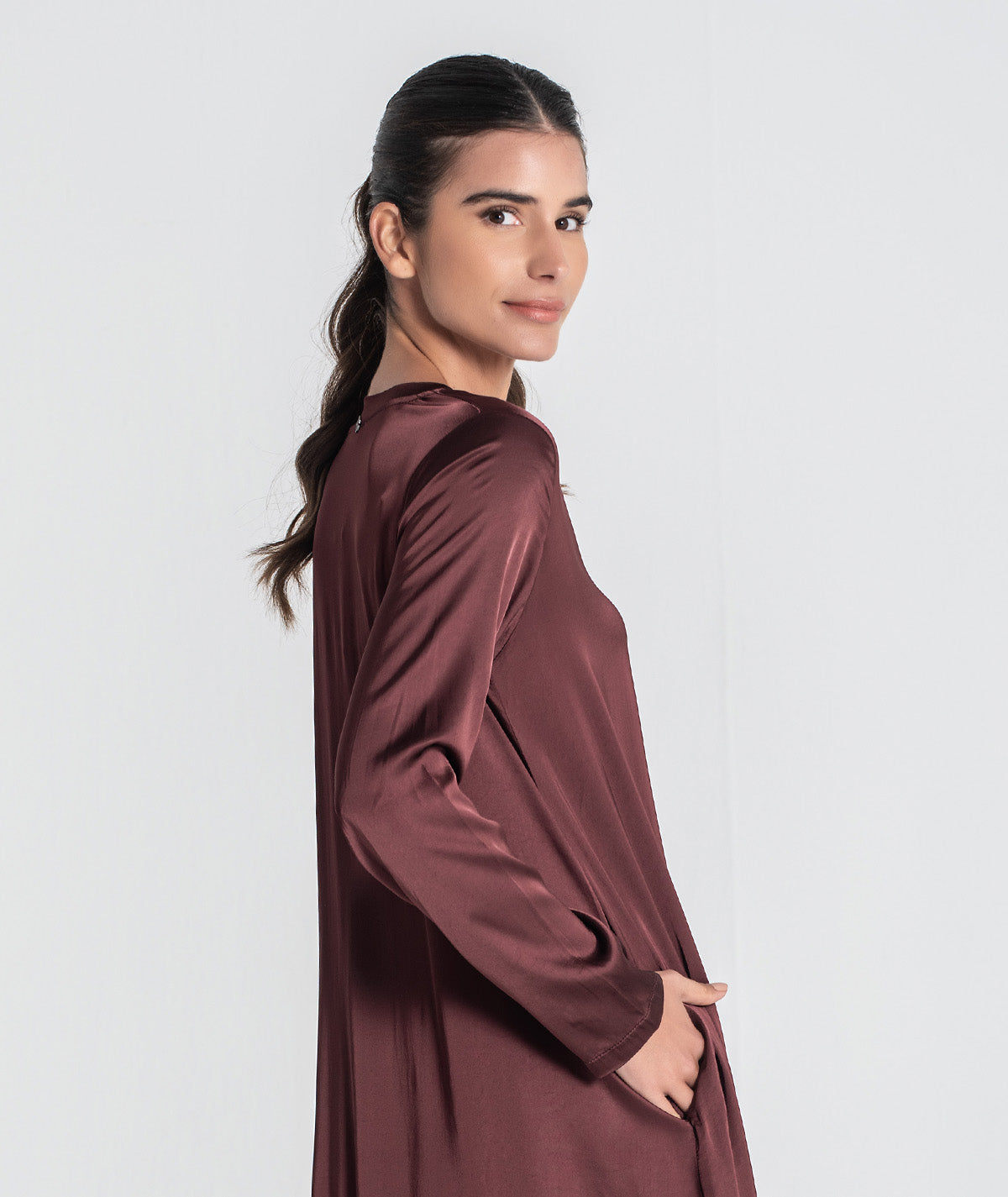 Vestido comprido de decote em v 6426