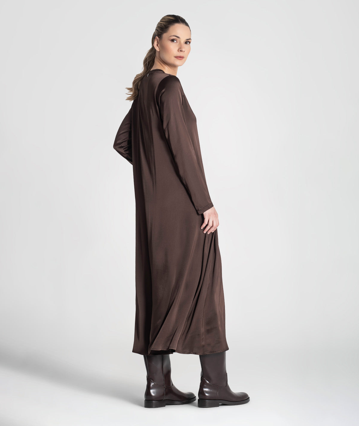Vestido comprido de decote em v 6426