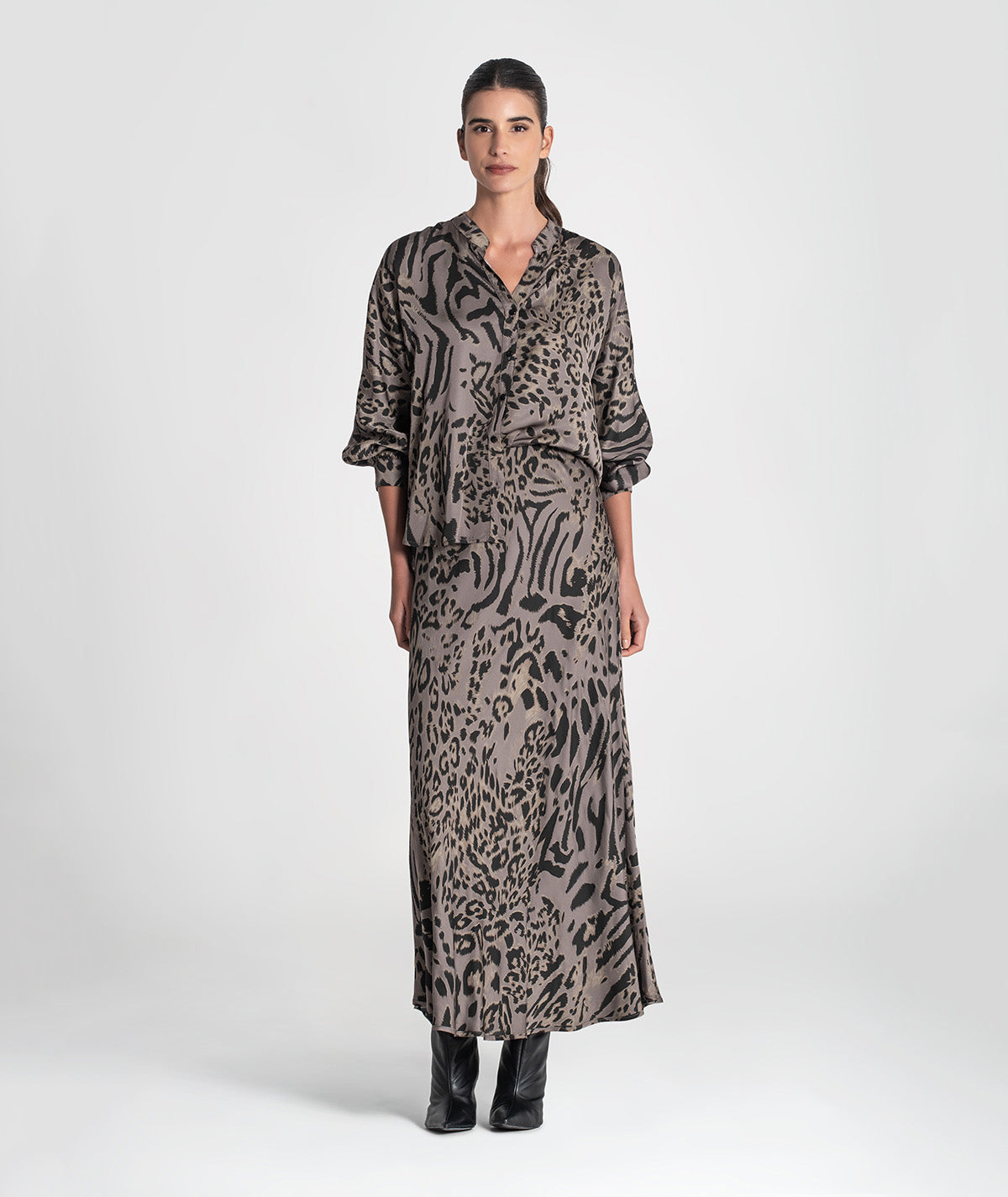 Saia comprida animal print 6430