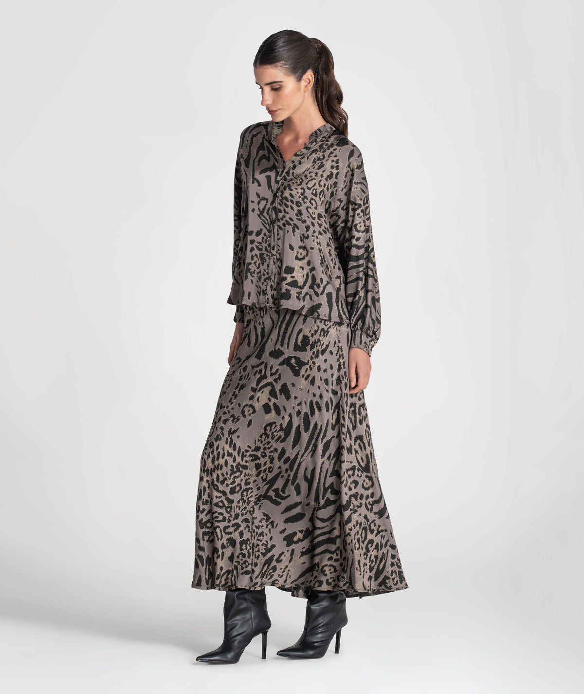 Saia comprida animal print 6430