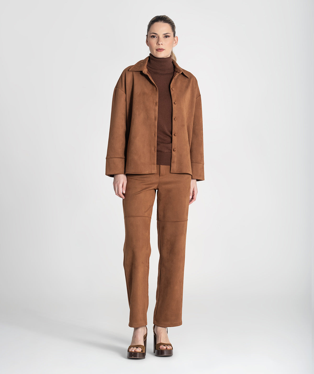 Calças largas com costuras 6442