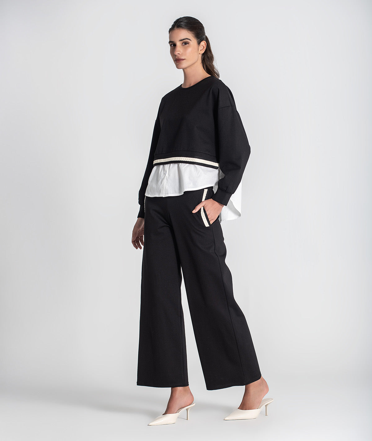 Camisola com aplicação de tecido 6447