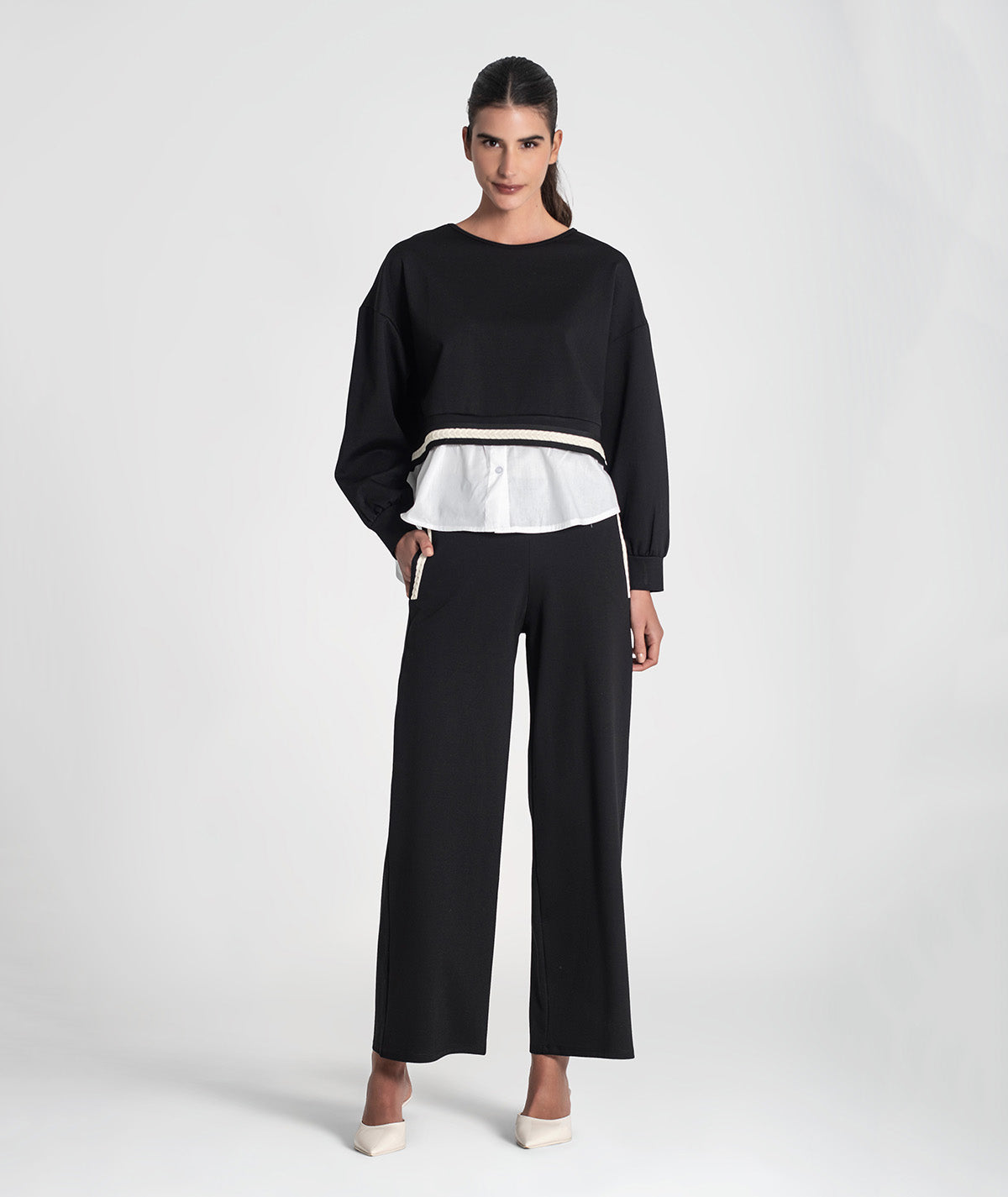 Calças com detalhe tranças 6448