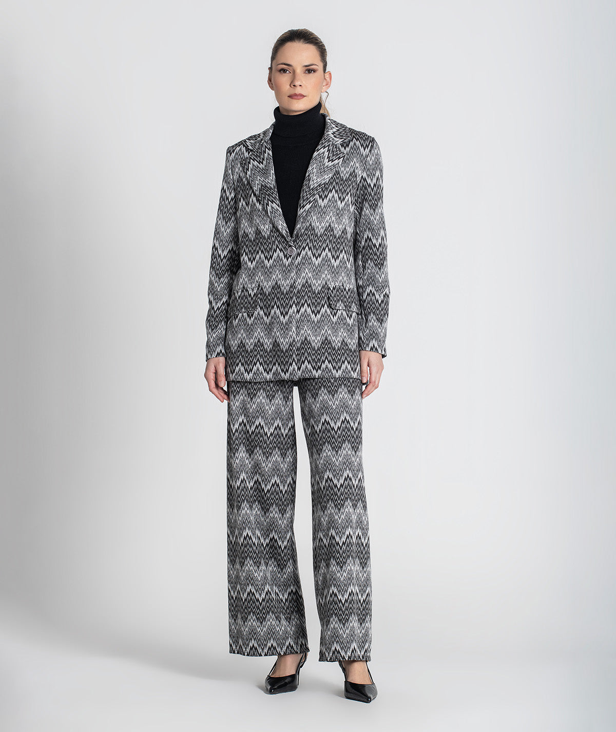 Blazer zigzag com brilho 6449