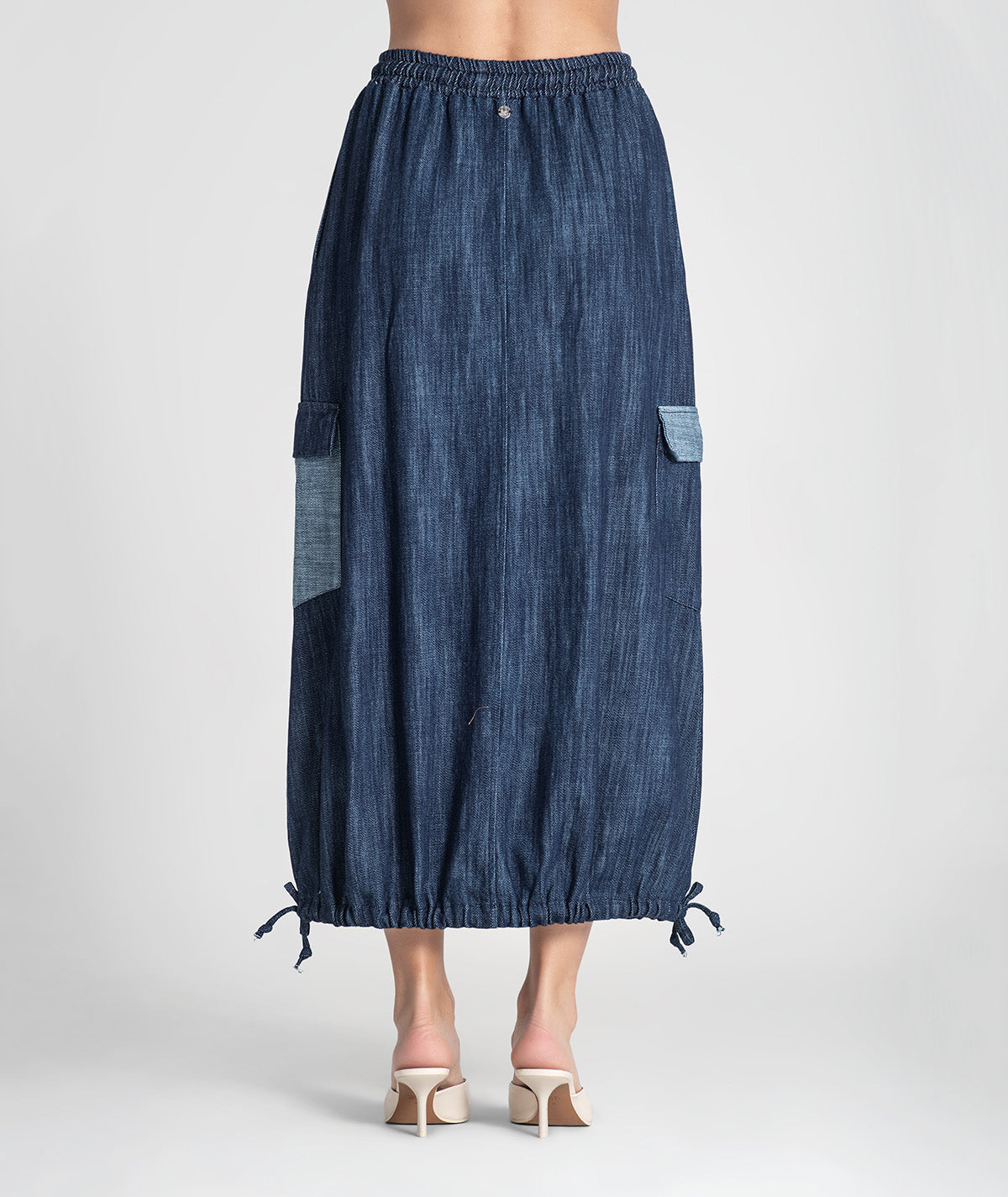 Saia tencel com cordão e bolsos 6452