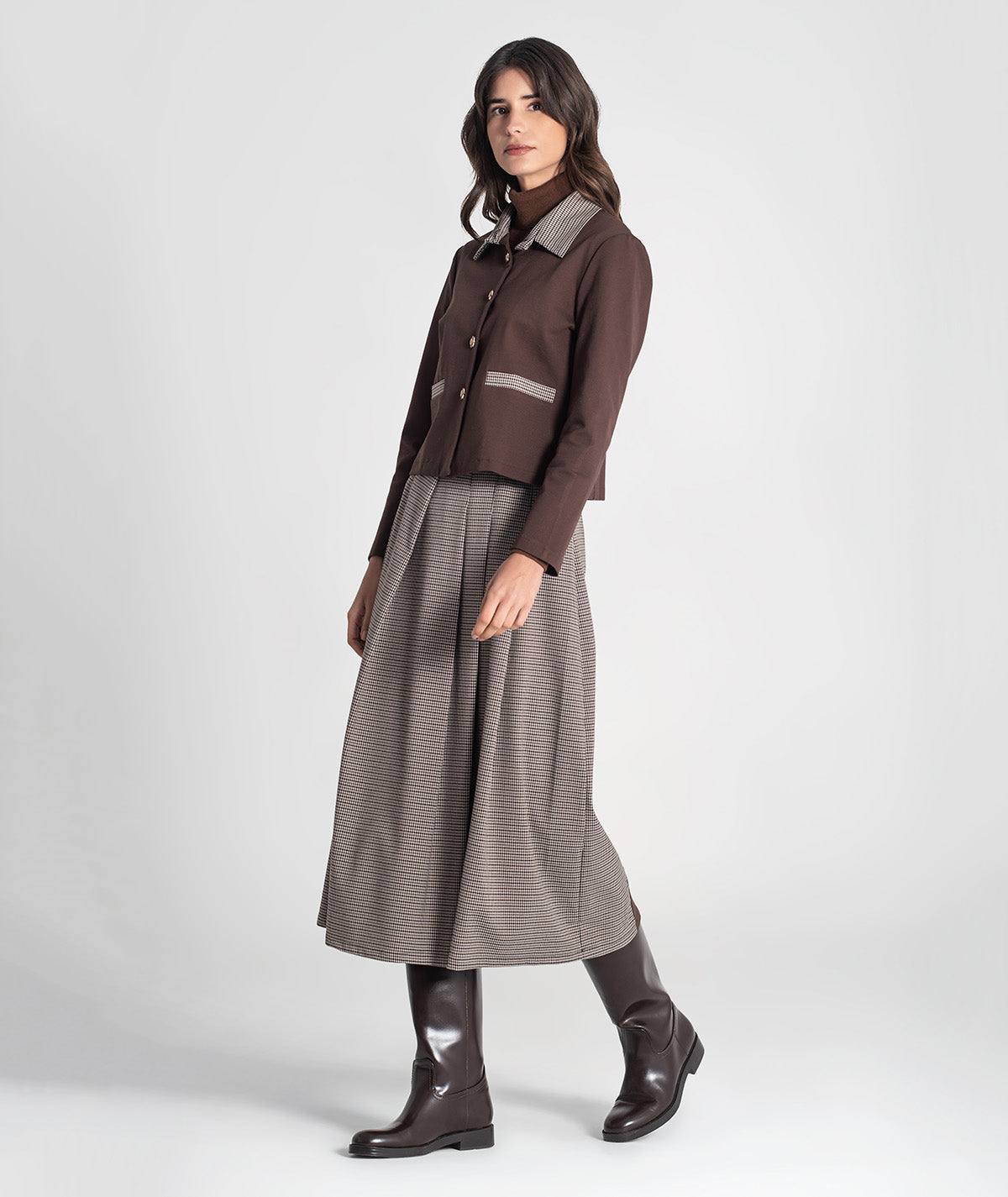 Saia comprida com pregas 6458