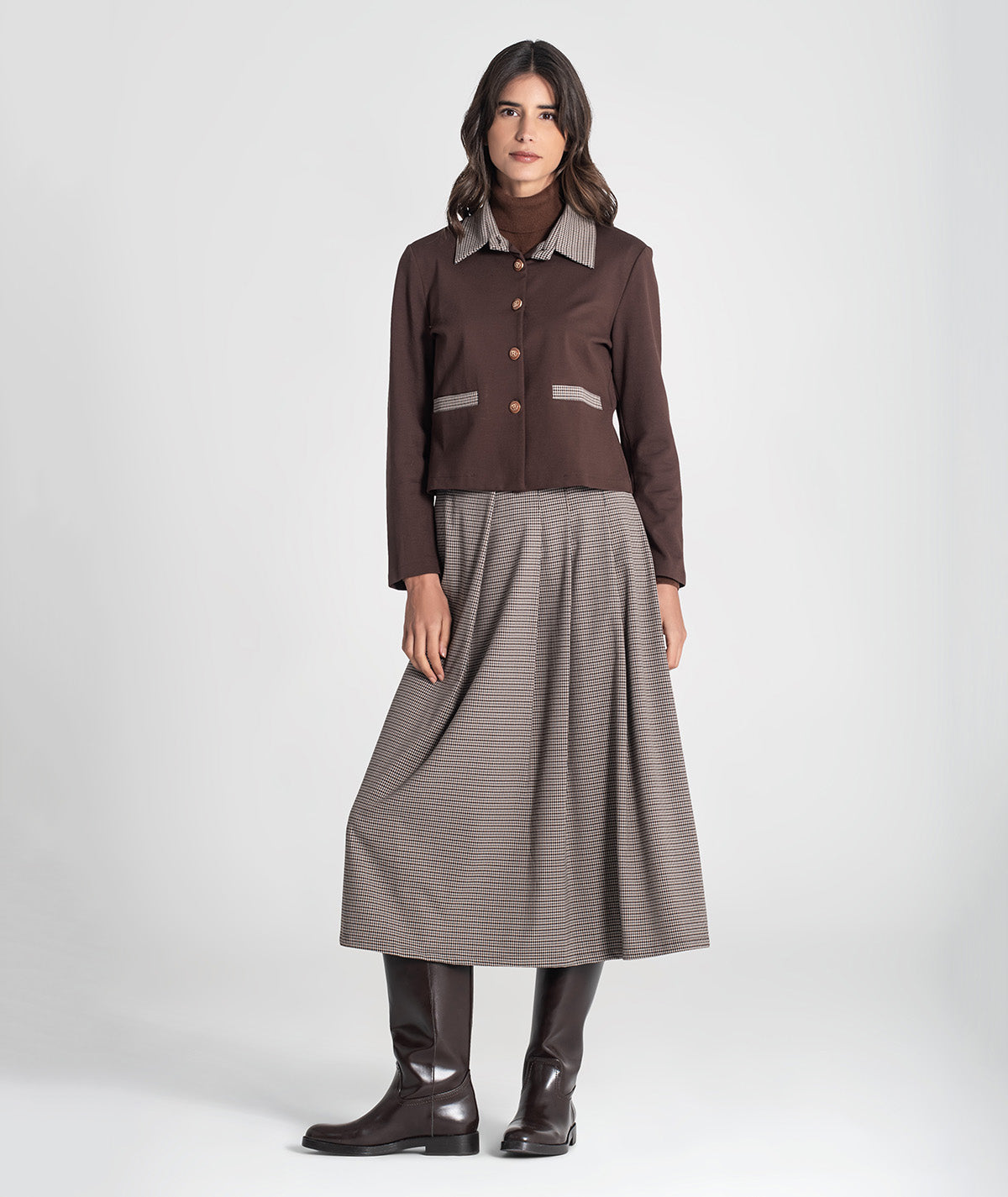 Long pleated skirt 6458
