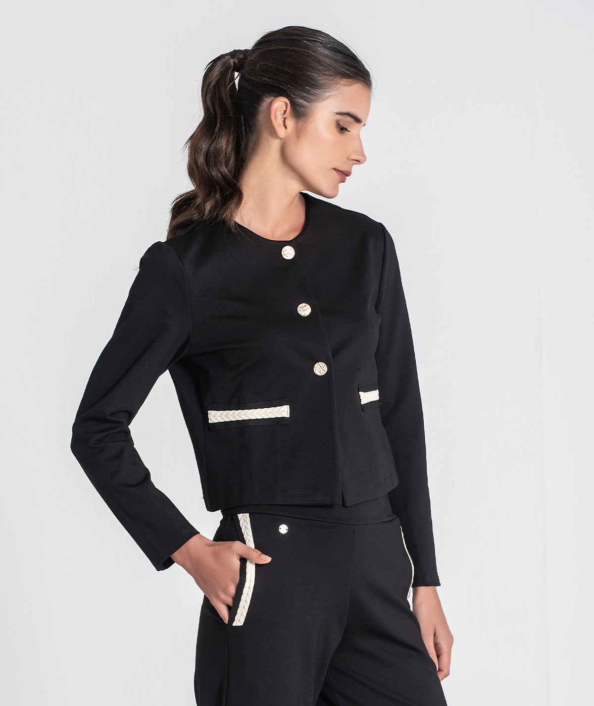 Casaco com botões dourados 6459