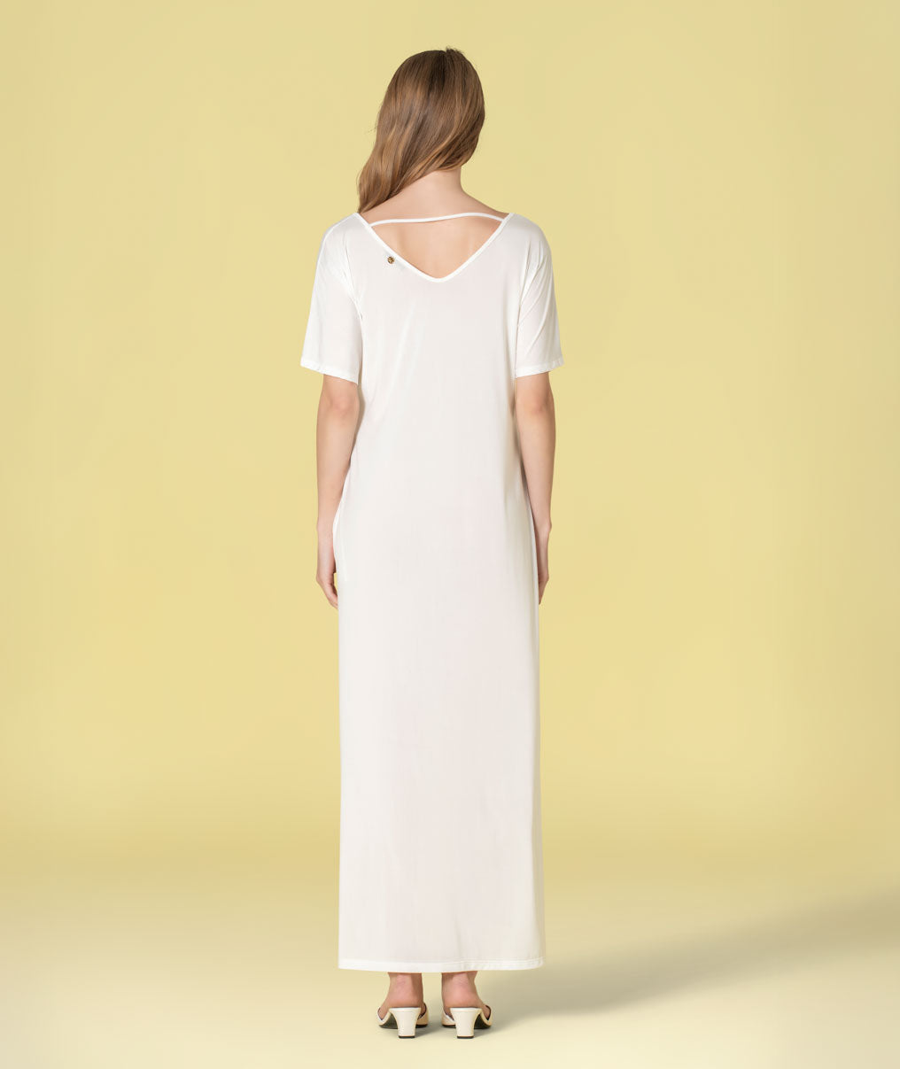 Two-tone V-neck dress 6468