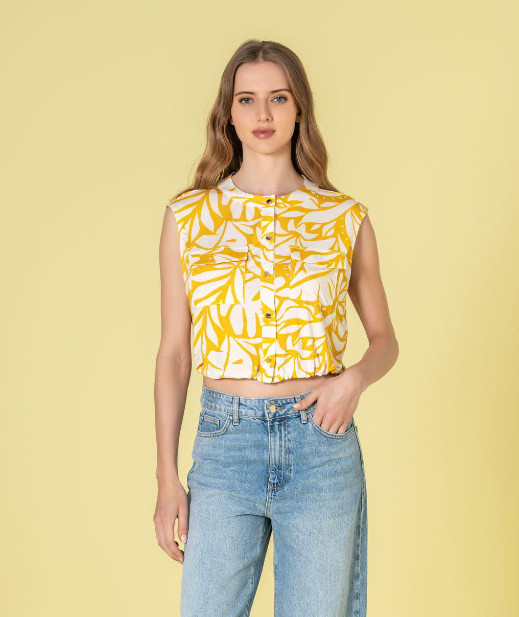 Colete com padrão floral 6471