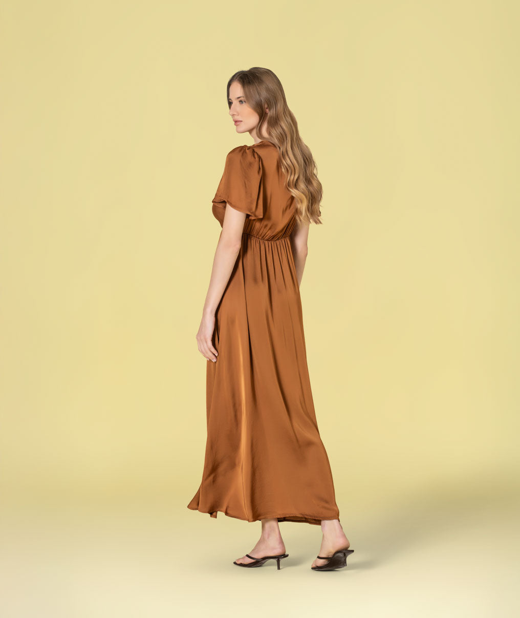 Vestido acetinado cruzado 6485