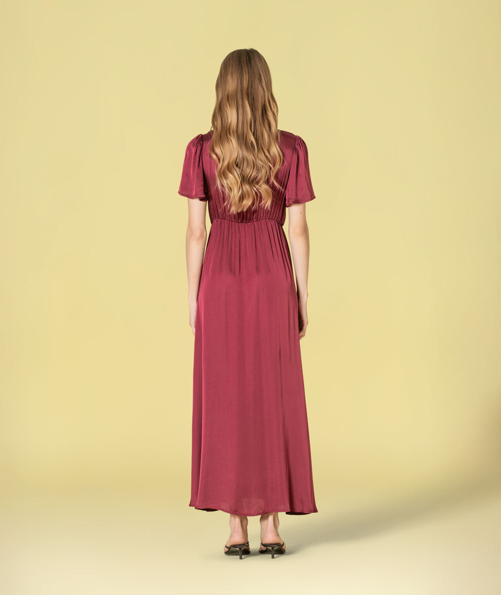 Vestido acetinado cruzado 6485