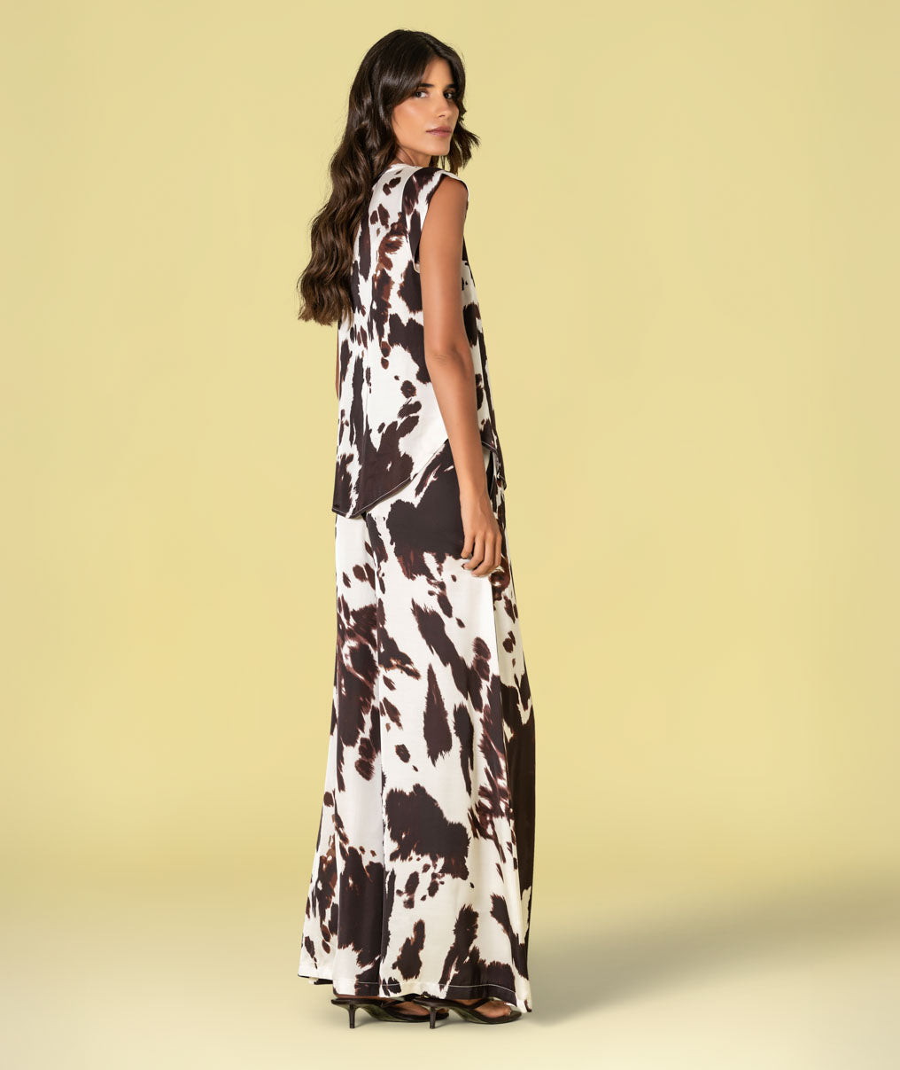 Animal print button-down blouse 6488