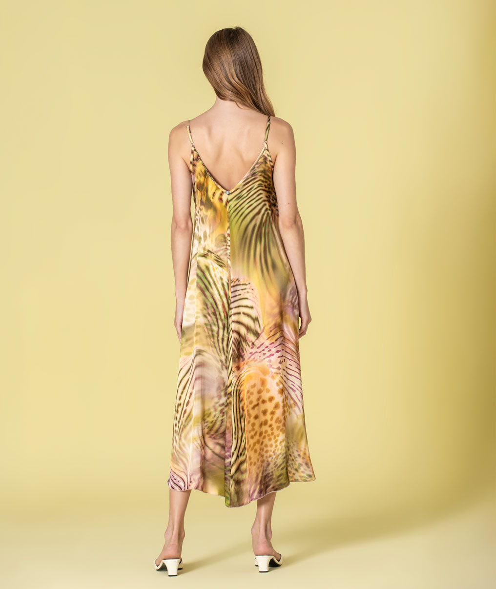 Dress with tropical print 6490