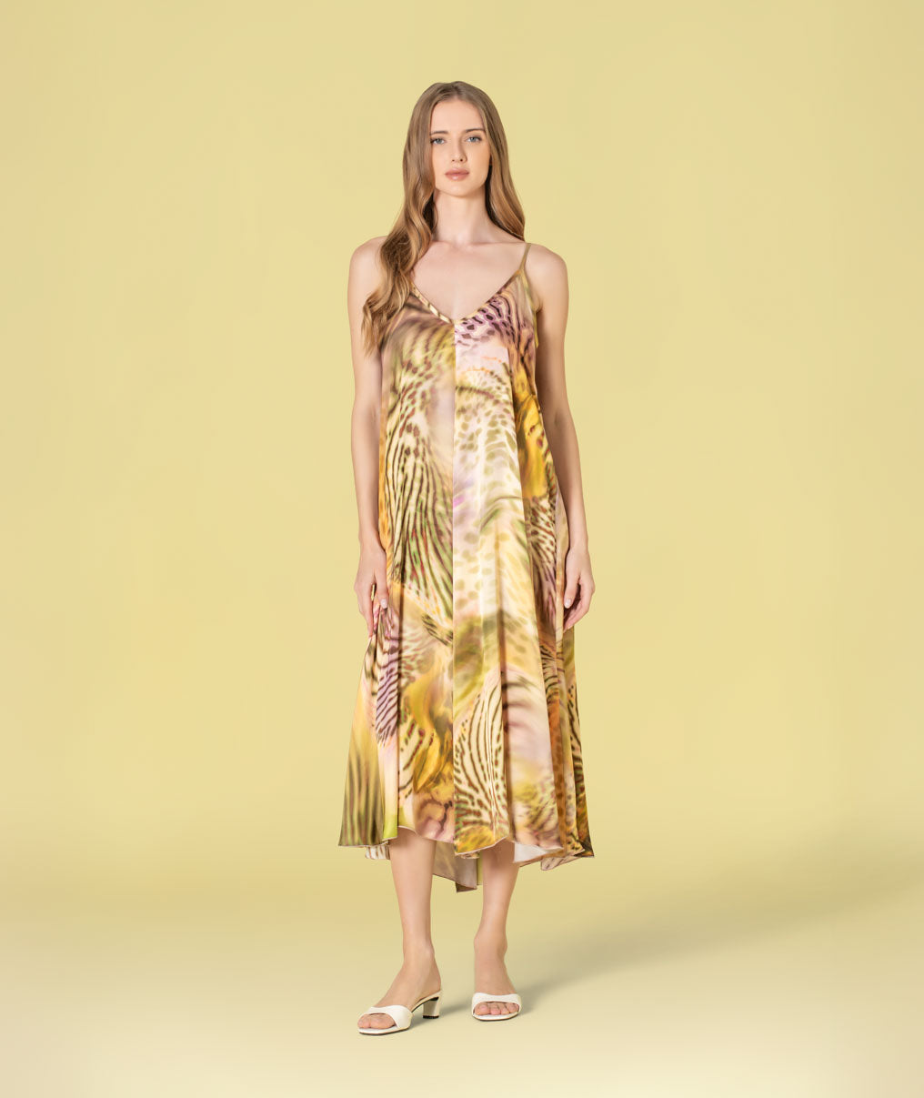 Dress with tropical print 6490