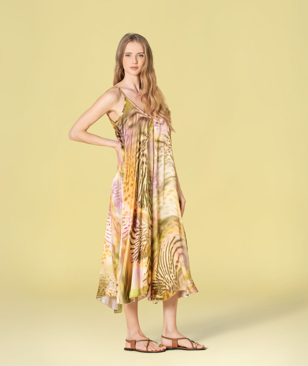Dress with tropical print 6490