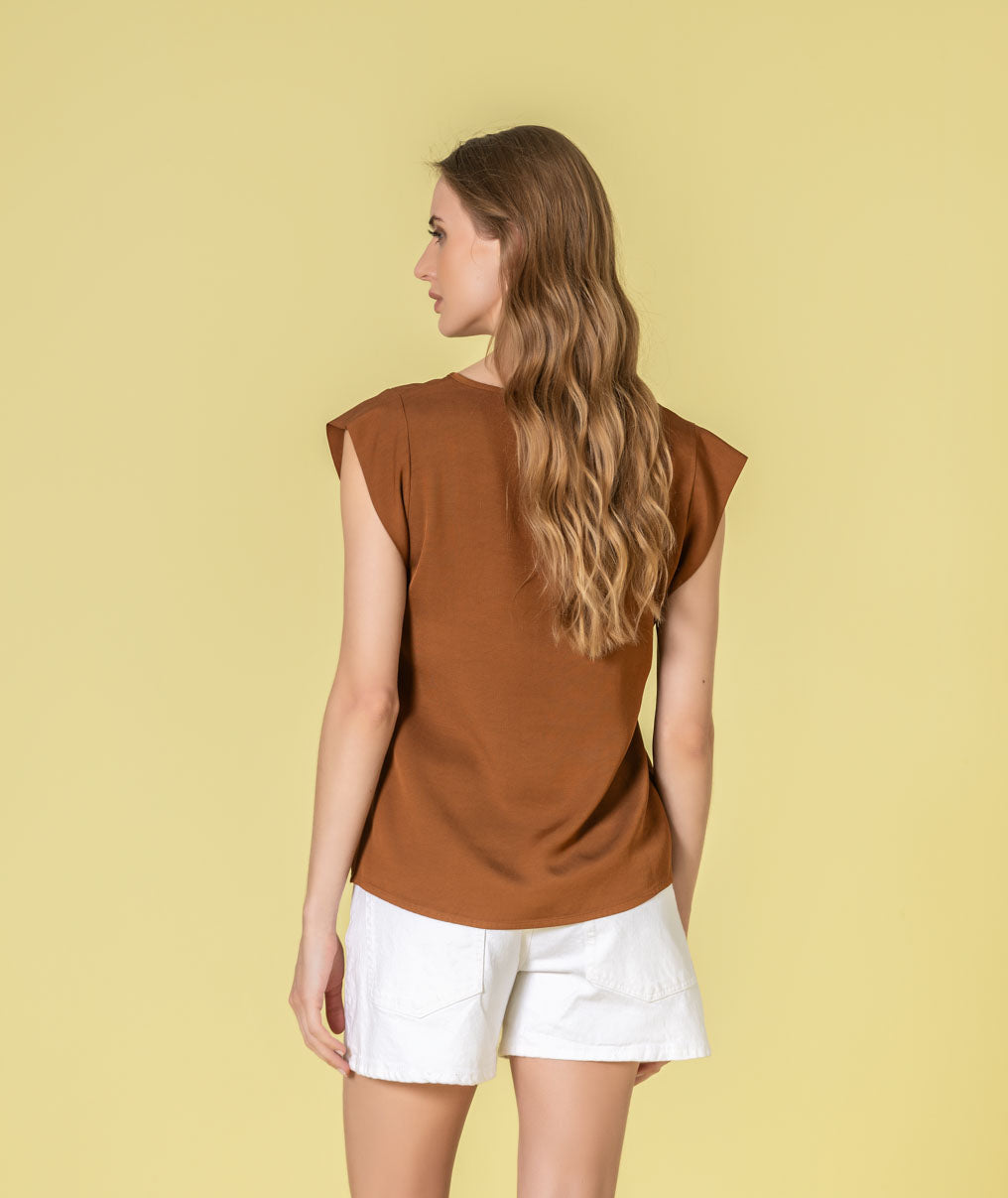 V-neck blouse with ruffled sleeves 6492