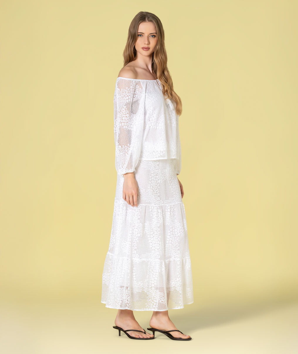 Blusa perfurada com atilhos 6499