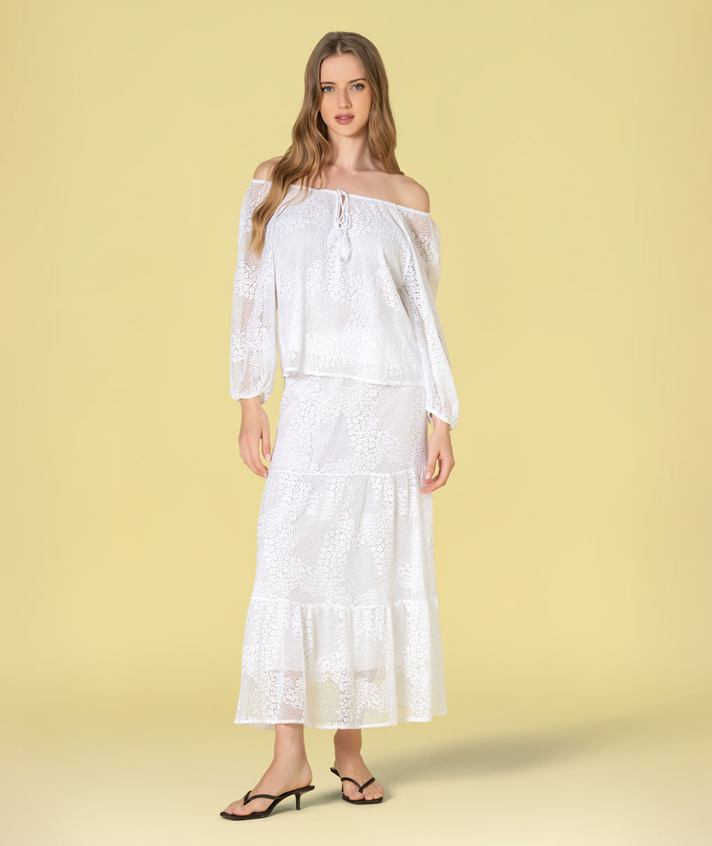 Blusa perfurada com atilhos 6499