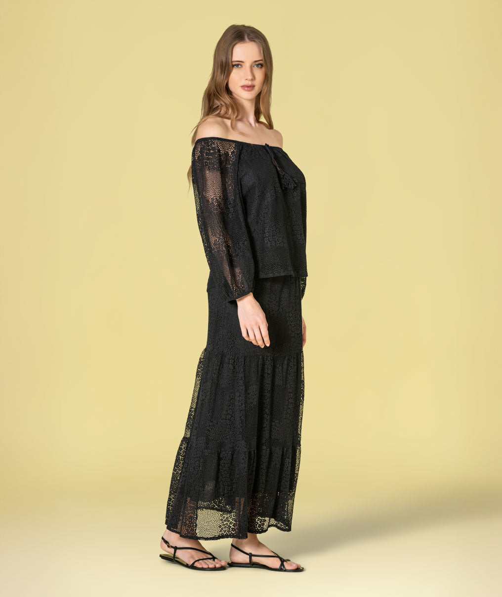 Blusa perfurada com atilhos 6499
