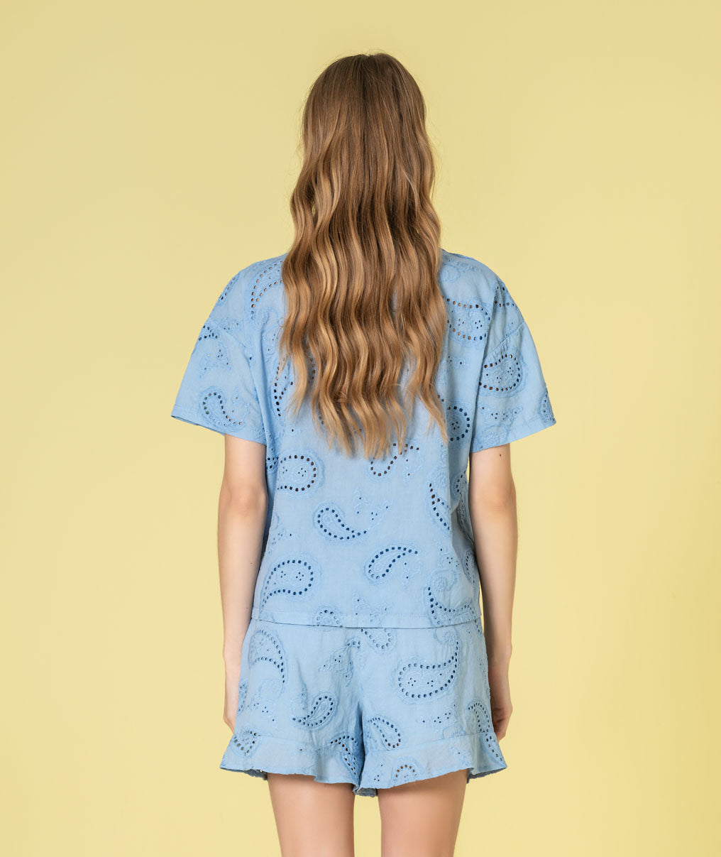 English embroidered blouse 6509