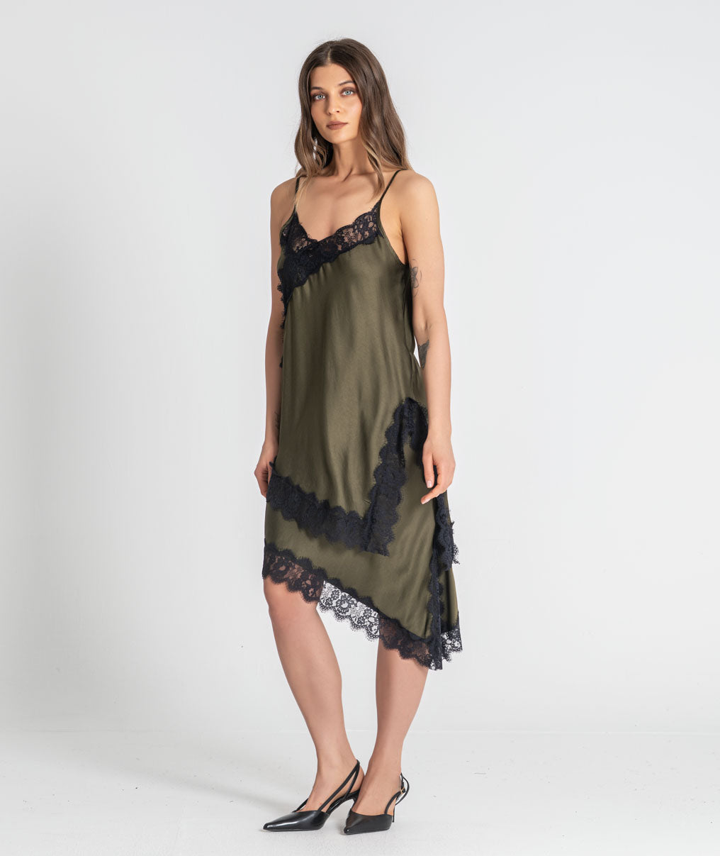 Satin camisole with lace 6517