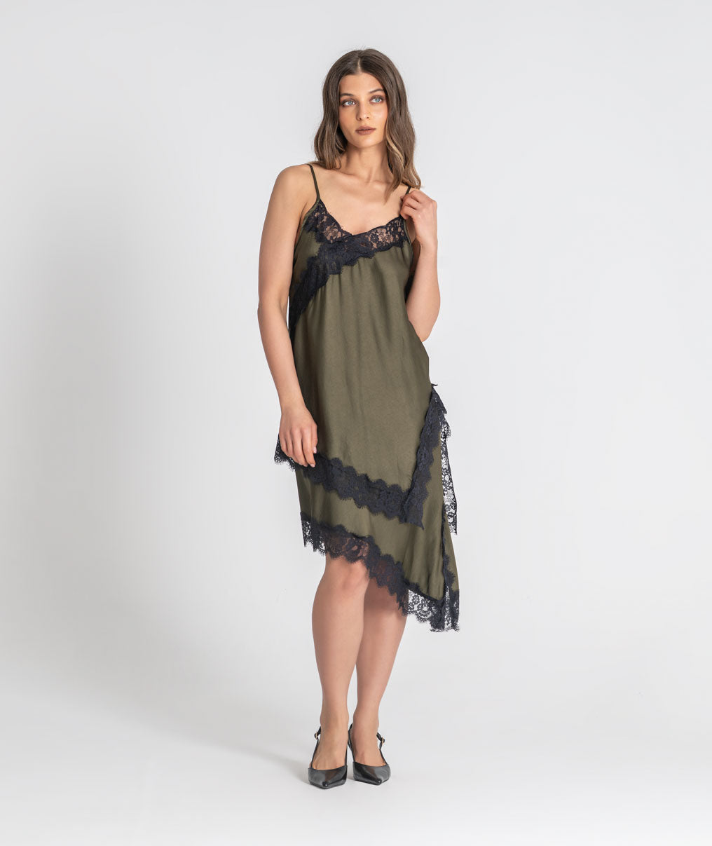 Satin camisole with lace 6517