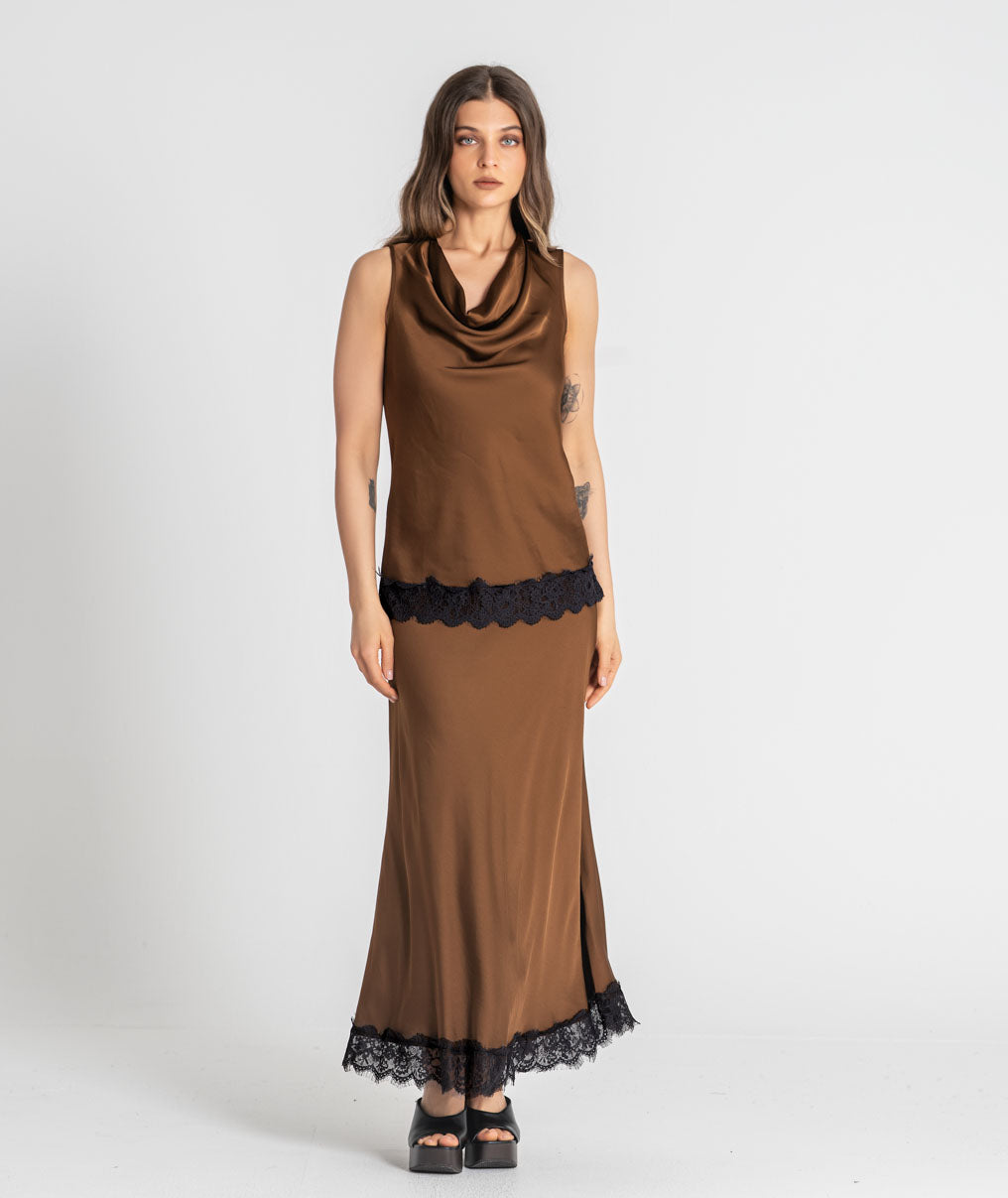 Long skirt with lace 6521