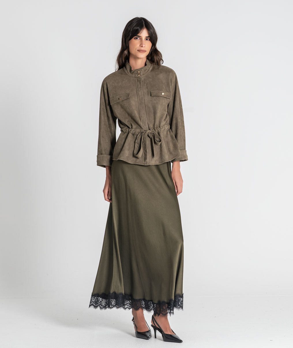 Long skirt with lace 6521