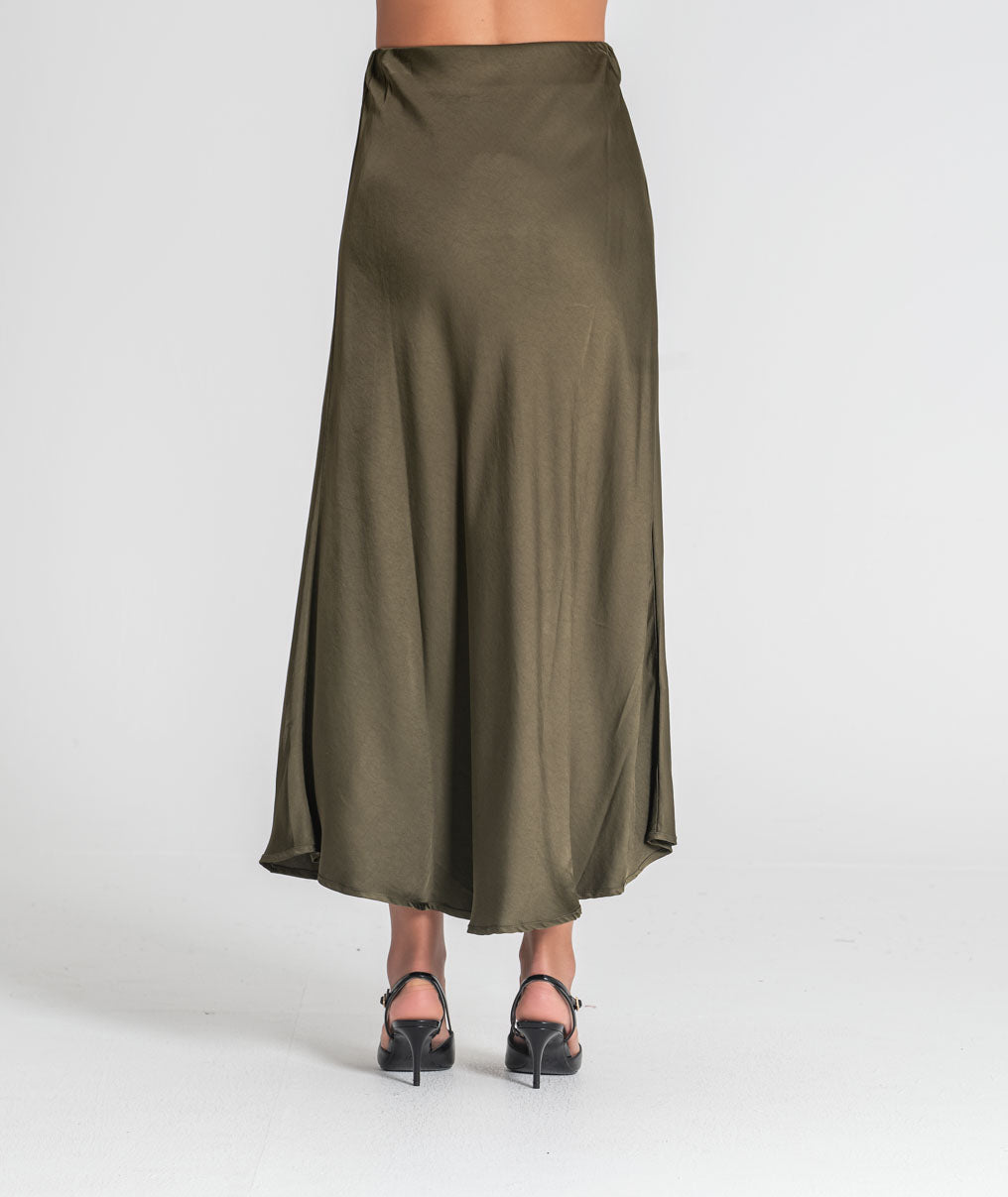 Long satin skirt 6523