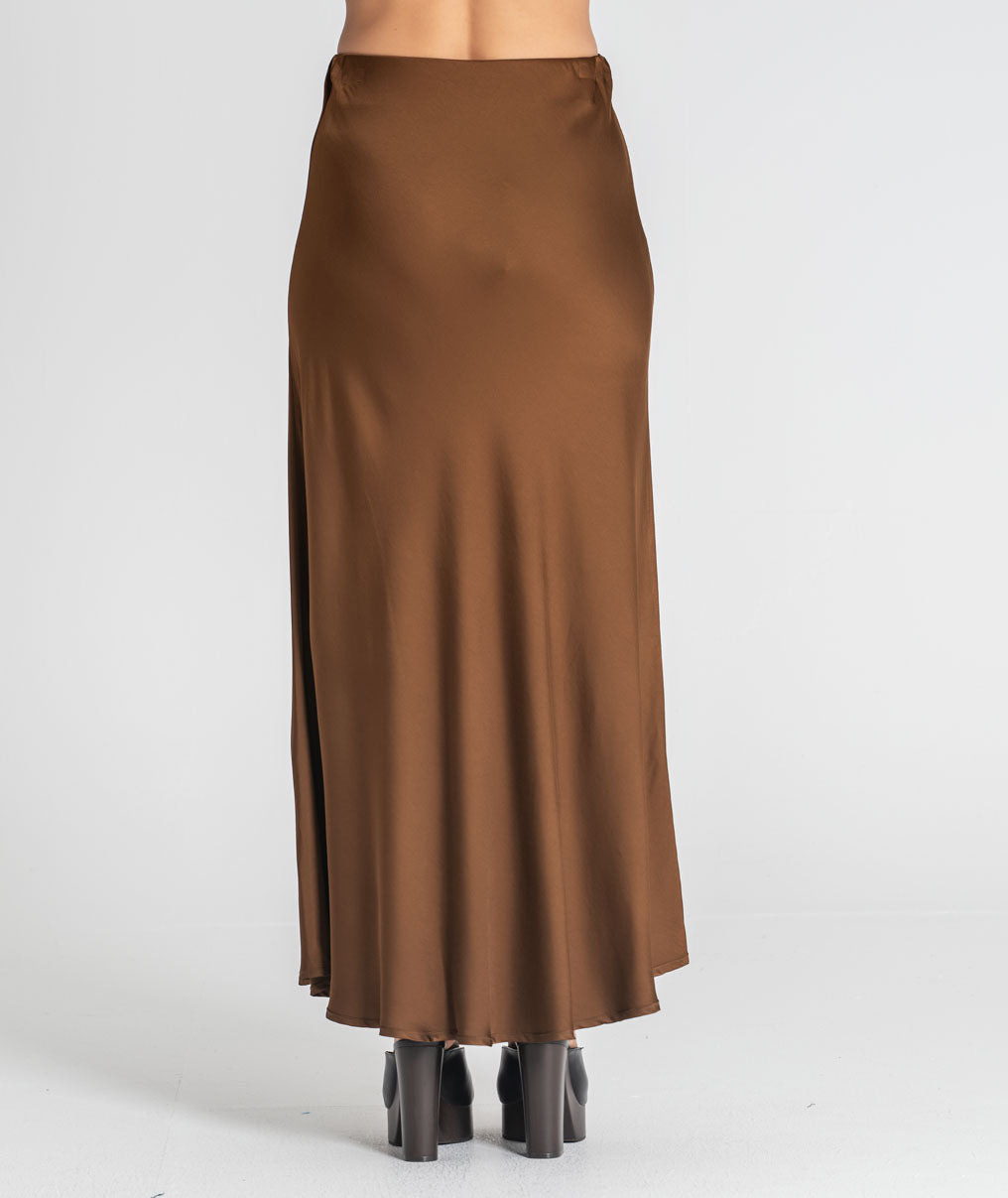 Long satin skirt 6523