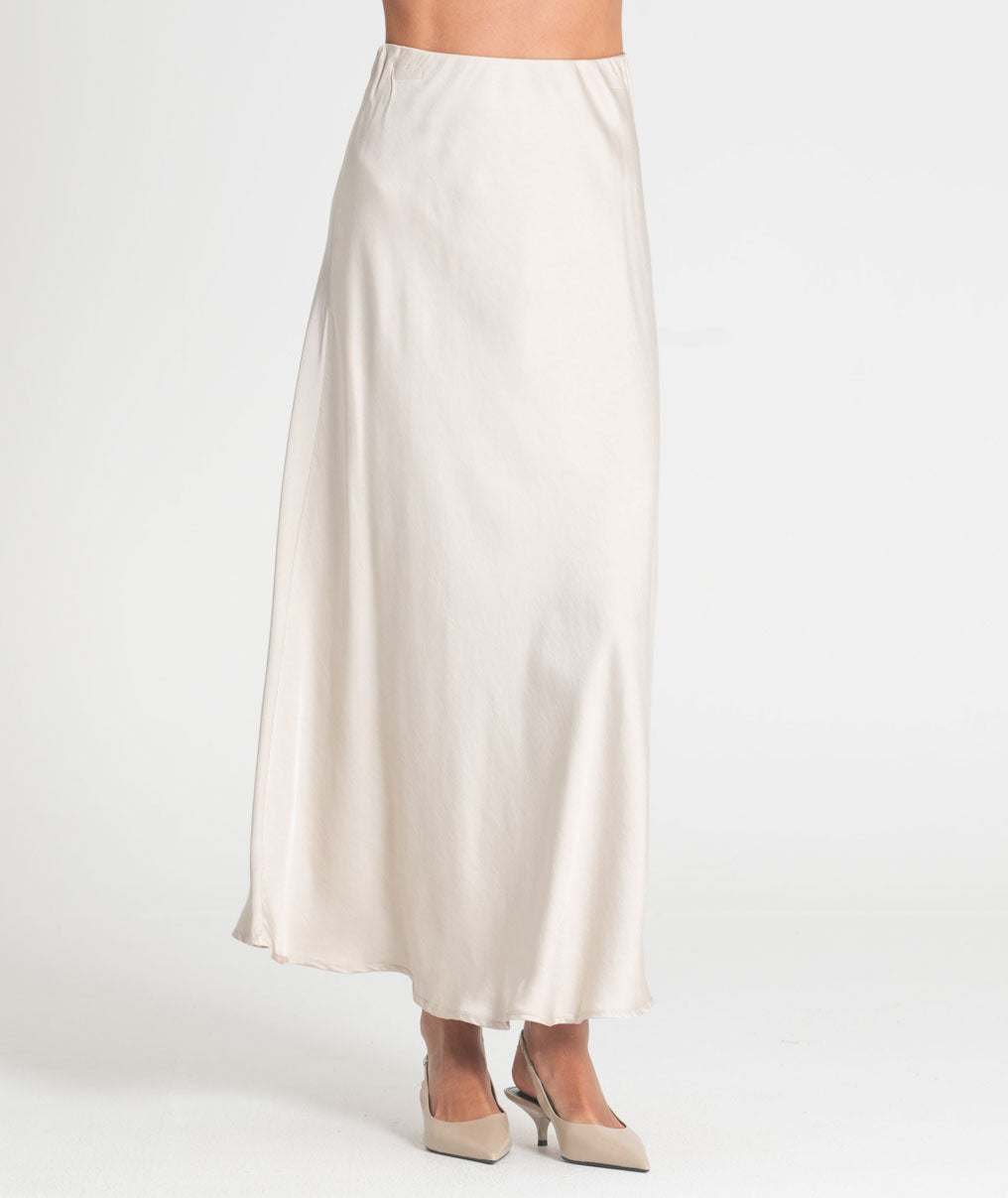 Long satin skirt 6523
