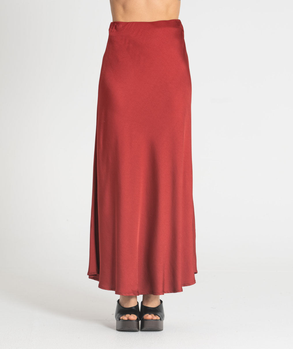 Long satin skirt 6523