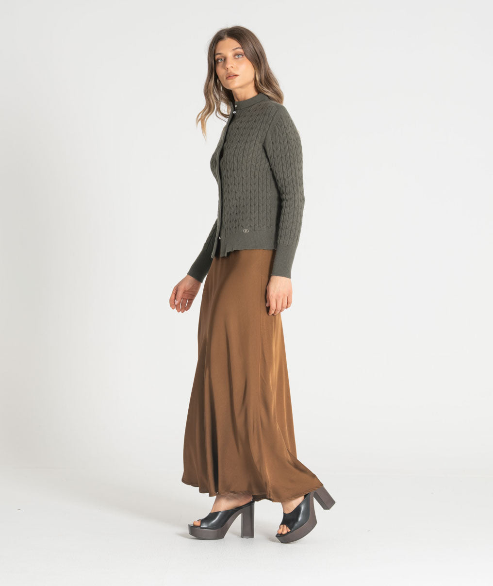 Long satin skirt 6523