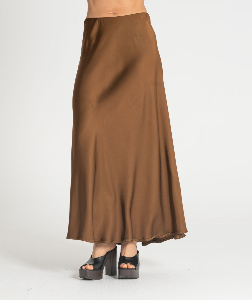 Long satin skirt 6523
