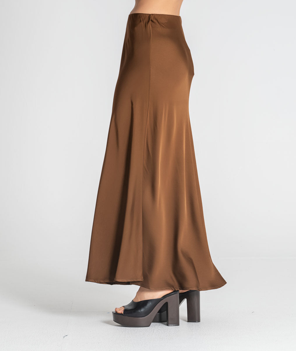 Long satin skirt 6523