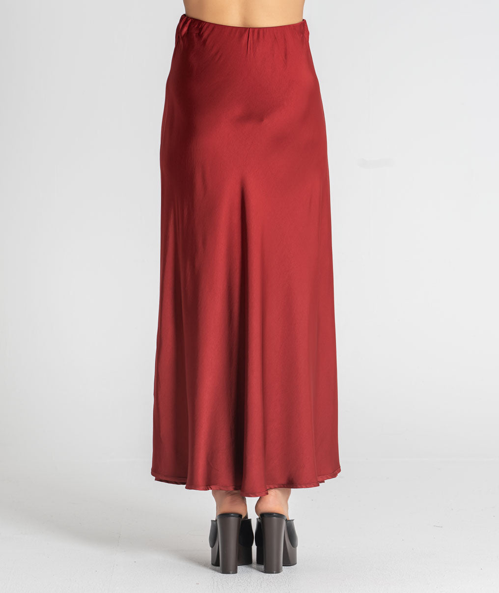 Long satin skirt 6523