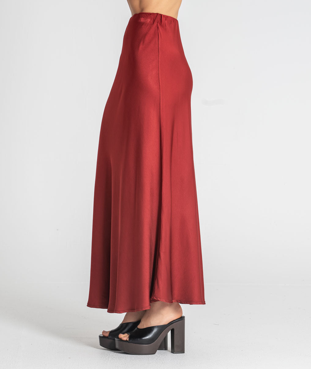 Long satin skirt 6523
