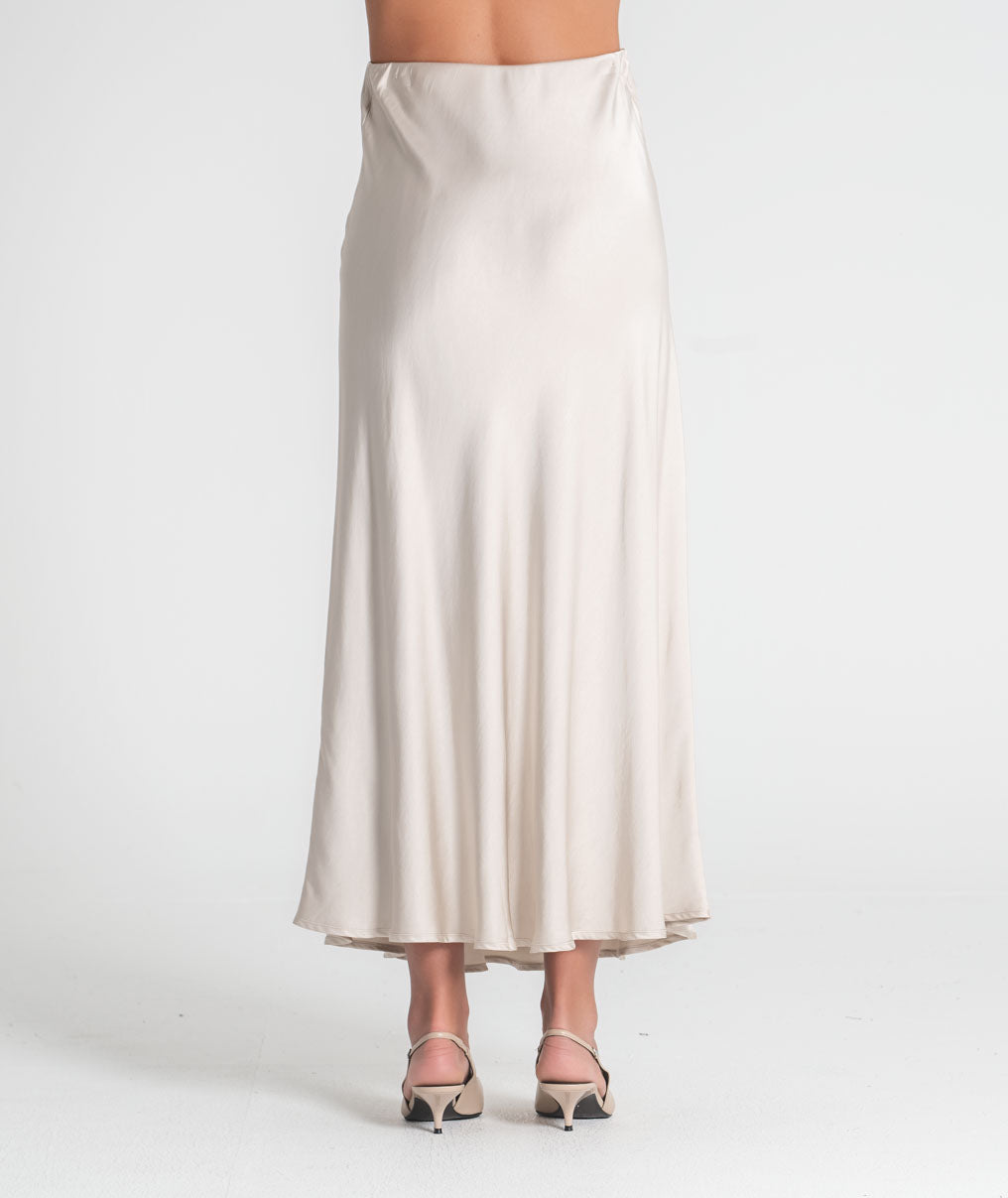 Long satin skirt 6523