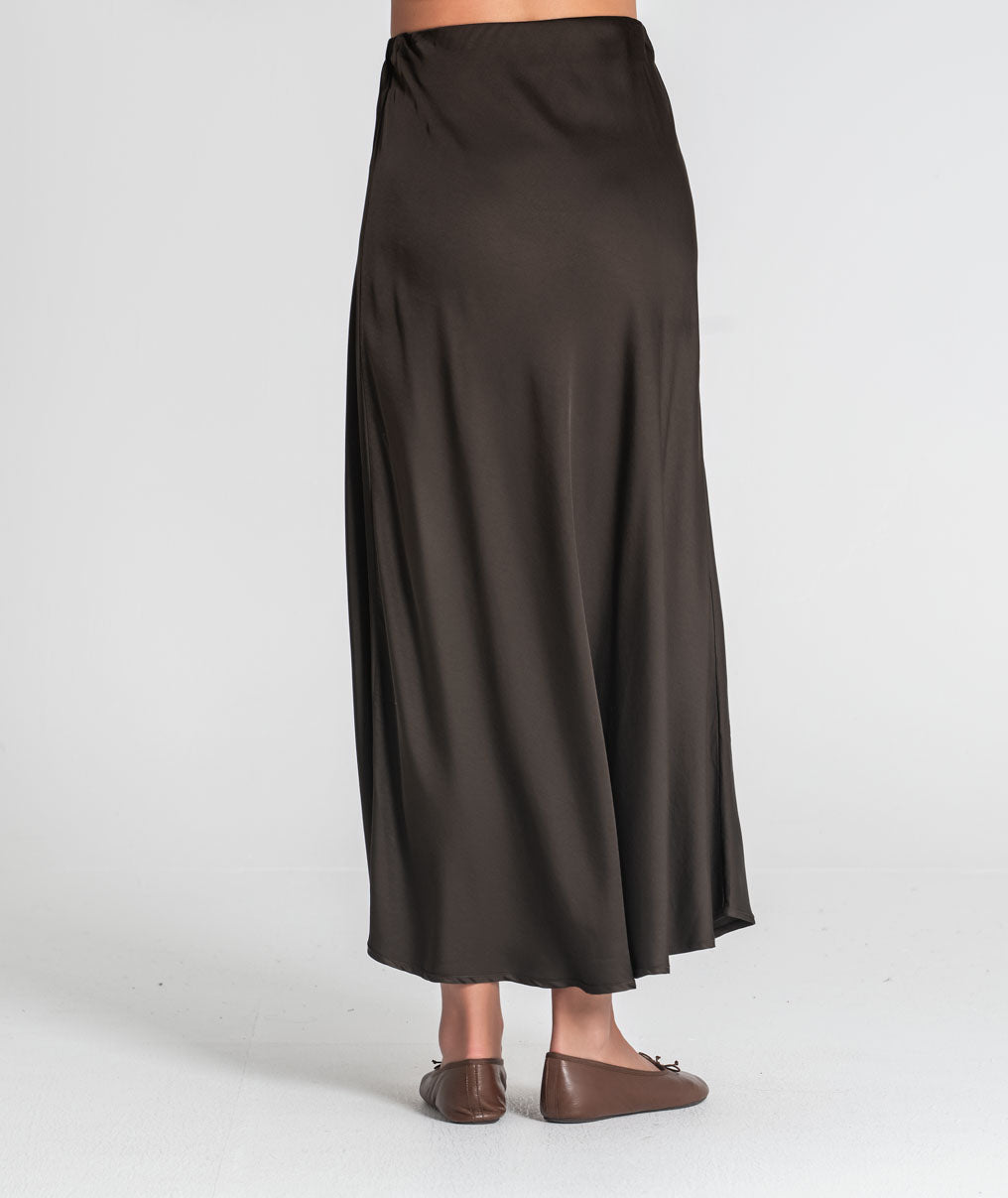 Long satin skirt 6523