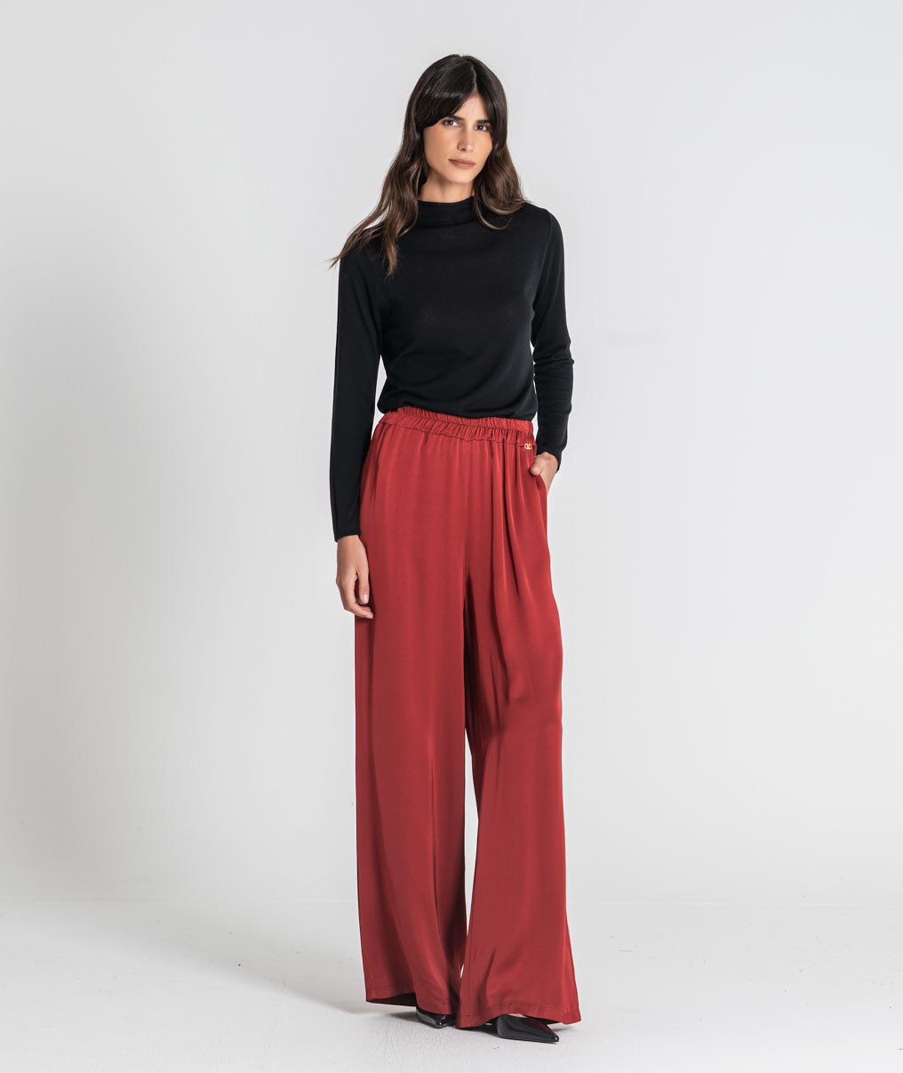 Satin wide-leg trousers 6524